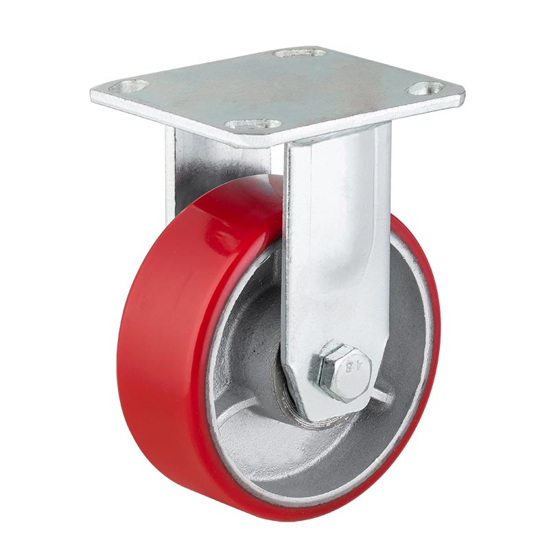 Heavy Casters PU on Cast Iron Flat Tread